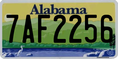 AL license plate 7AF2256
