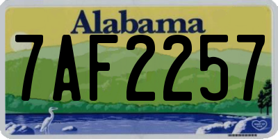 AL license plate 7AF2257