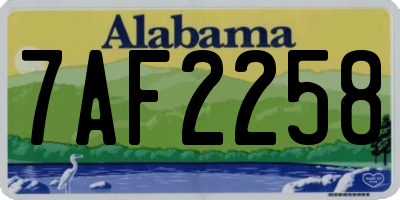 AL license plate 7AF2258