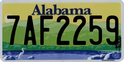 AL license plate 7AF2259