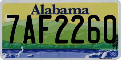 AL license plate 7AF2260