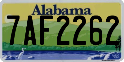 AL license plate 7AF2262