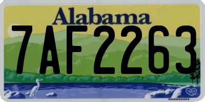 AL license plate 7AF2263