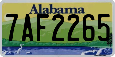 AL license plate 7AF2265