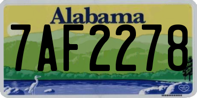 AL license plate 7AF2278