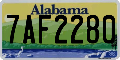 AL license plate 7AF2280