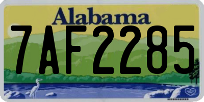 AL license plate 7AF2285
