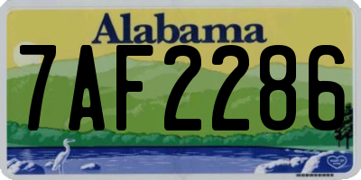 AL license plate 7AF2286