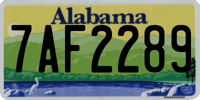 AL license plate 7AF2289