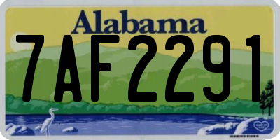 AL license plate 7AF2291