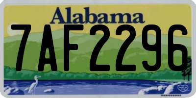 AL license plate 7AF2296