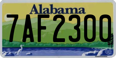AL license plate 7AF2300