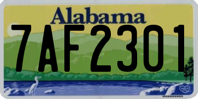 AL license plate 7AF2301