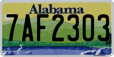 AL license plate 7AF2303