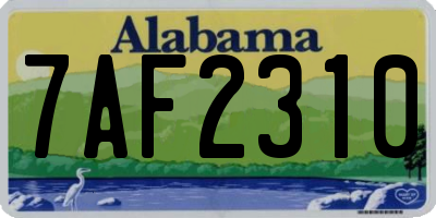 AL license plate 7AF2310