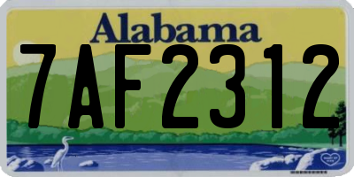 AL license plate 7AF2312