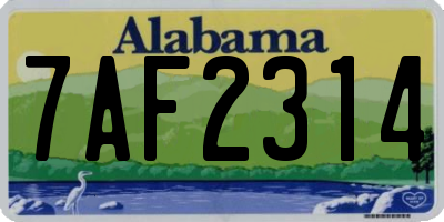 AL license plate 7AF2314