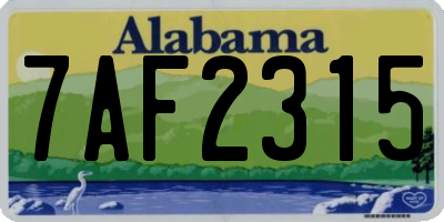 AL license plate 7AF2315
