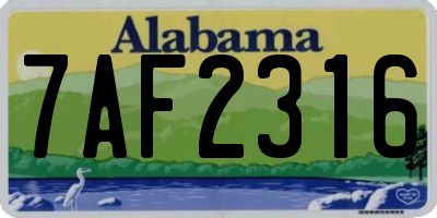 AL license plate 7AF2316