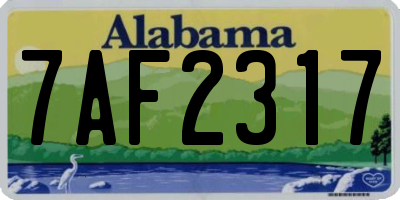 AL license plate 7AF2317