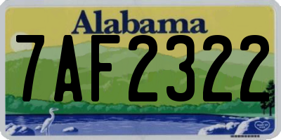 AL license plate 7AF2322