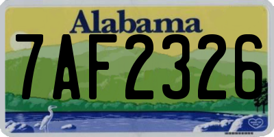 AL license plate 7AF2326
