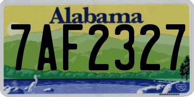 AL license plate 7AF2327