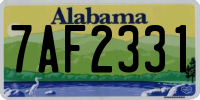 AL license plate 7AF2331