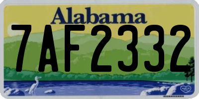 AL license plate 7AF2332