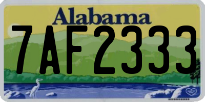 AL license plate 7AF2333