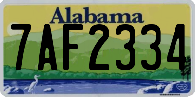 AL license plate 7AF2334