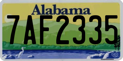 AL license plate 7AF2335