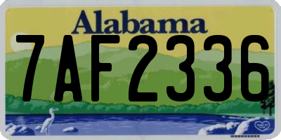 AL license plate 7AF2336