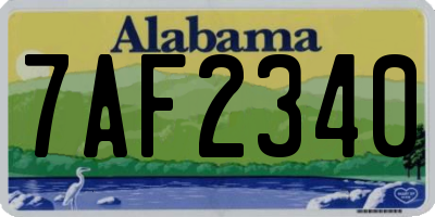 AL license plate 7AF2340