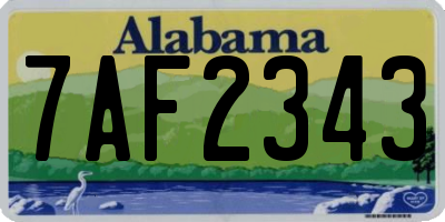 AL license plate 7AF2343