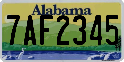 AL license plate 7AF2345