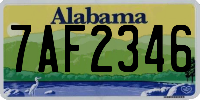 AL license plate 7AF2346