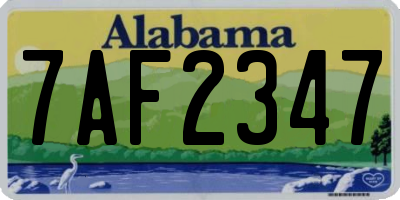 AL license plate 7AF2347