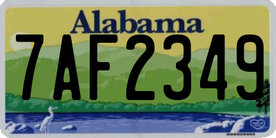 AL license plate 7AF2349