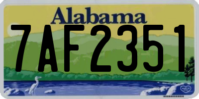 AL license plate 7AF2351
