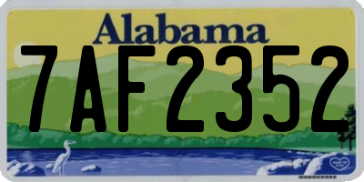 AL license plate 7AF2352