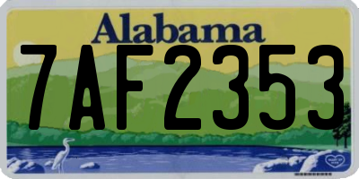 AL license plate 7AF2353