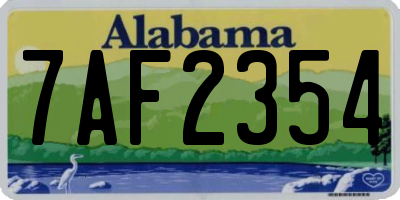 AL license plate 7AF2354