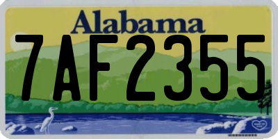 AL license plate 7AF2355