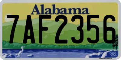AL license plate 7AF2356