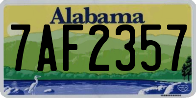 AL license plate 7AF2357