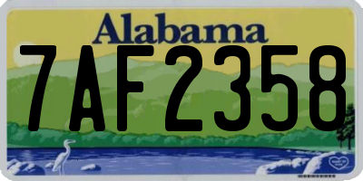 AL license plate 7AF2358