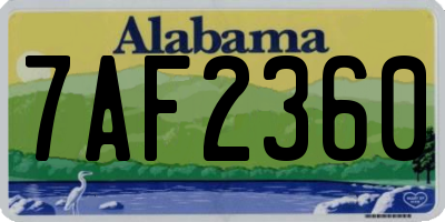 AL license plate 7AF2360
