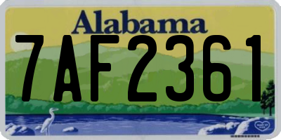 AL license plate 7AF2361