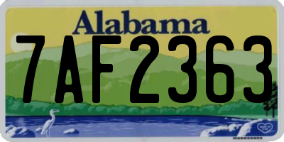 AL license plate 7AF2363